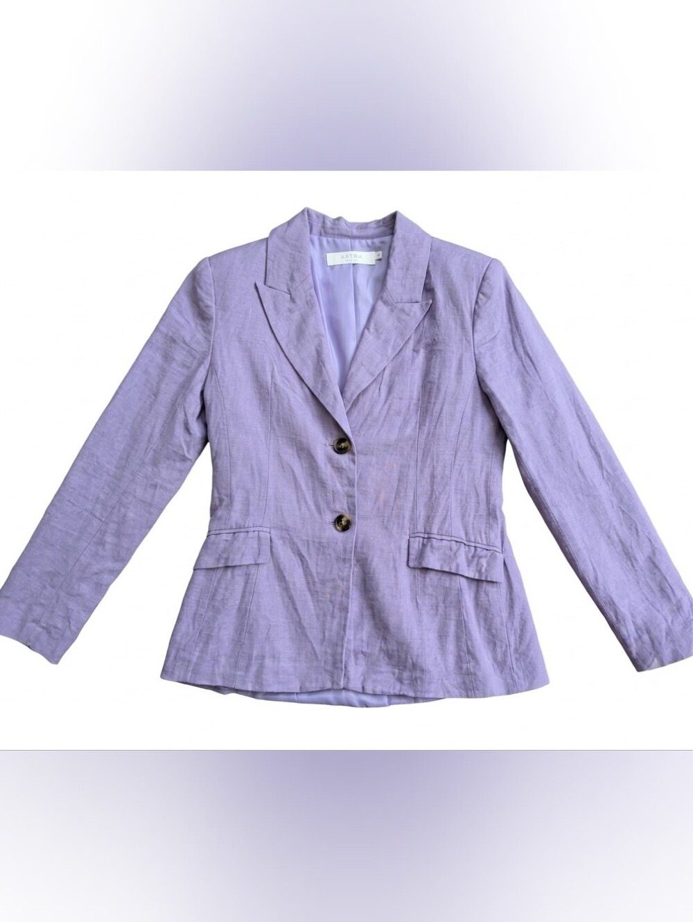 ASTR The Label Linen Blend Blazer XS Lavender Purple Tailored Suit Jacket Pastel